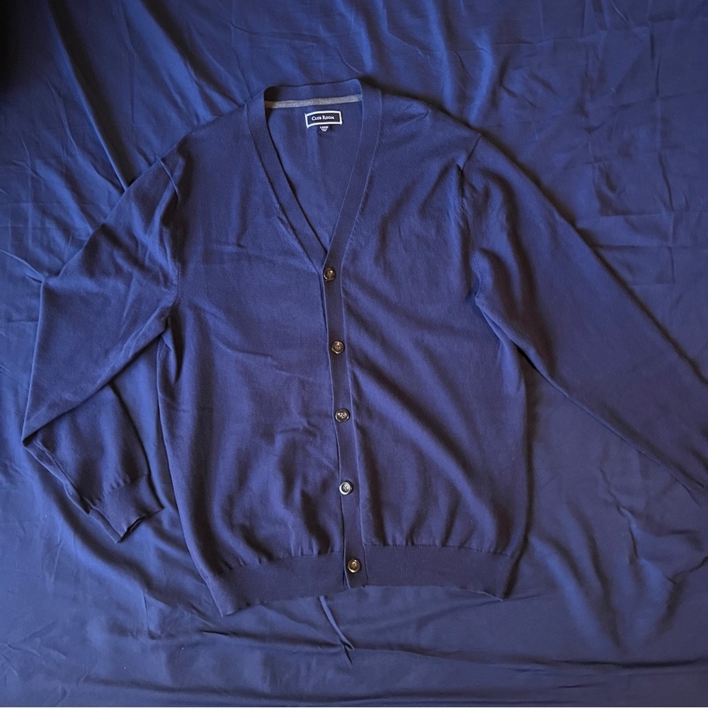 Men's Blue Cardigan Sweater